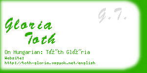 gloria toth business card